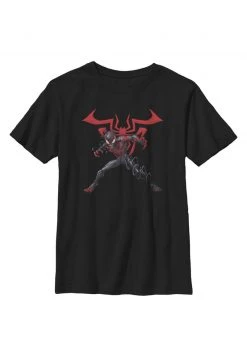 Henry Tiger Unisex MARVEL SPIDERMAN MILES W SYMBOL - T-Shirt Print - Black
