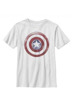 Henry Tiger Unisex MARVEL PAINT SHIELD - T-Shirt Print - White