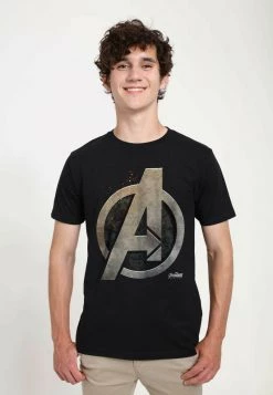 Henry Tiger Unisex MARVEL AVENGERS: INFINITY WAR - STEAL SHIELD - T-Shirt Print - Black