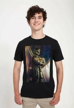 Henry Tiger Unisex STAR WARS: THE MANDALORIAN - MADALORIAN AND THE CHILD - T-Shirt Print - Black