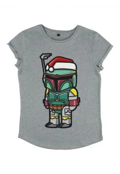 Henry Tiger Damen WOMENS BOBA SANTA - T-Shirt Print - Melange Grey -Günstiges Henry Tiger Geschäft b7dcd7f5c821472396a475f0847edacf