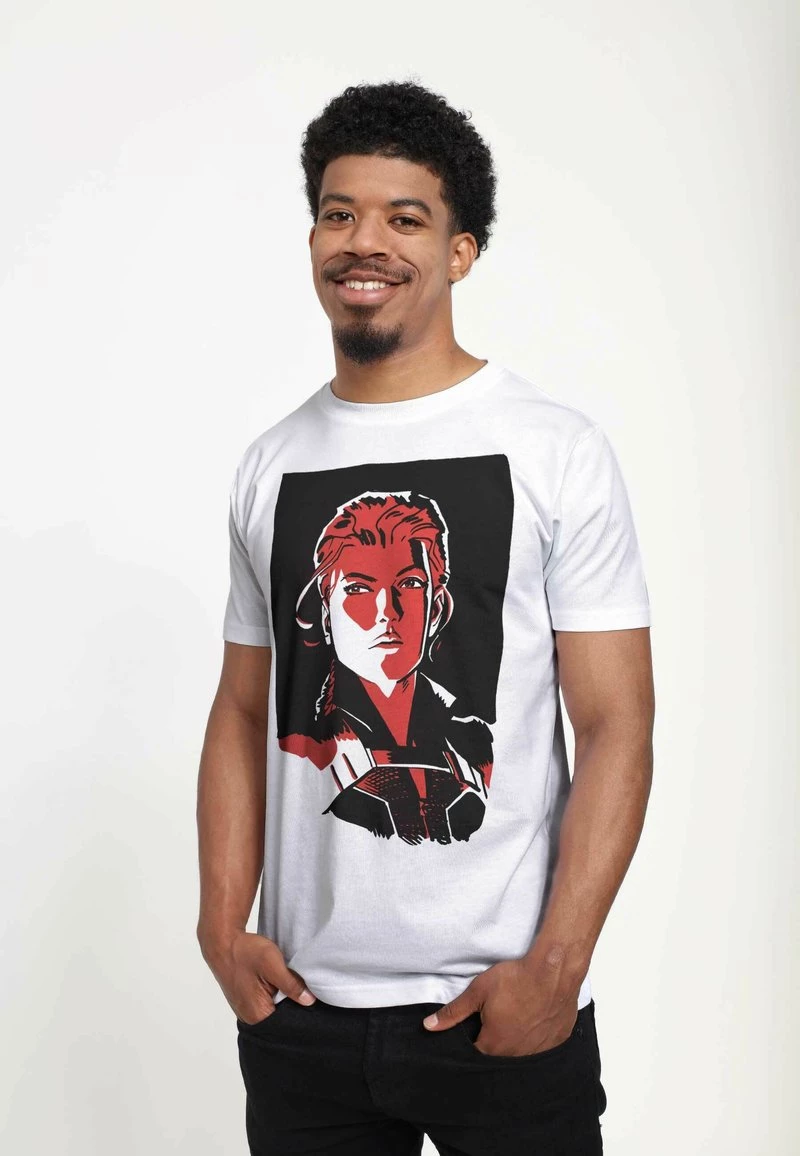 Henry Tiger Herren MARVEL BLACK WIDOW - WIDOW PORTRAIT - T-Shirt Print - White 4 Henry Tiger Herren MARVEL BLACK WIDOW - WIDOW PORTRAIT - T-Shirt Print - White – Bild 4