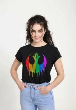 Henry Tiger STAR WARS: LAST JEDI - RAINBOW SPARKLE REBEL DRIP - T-Shirt Print - Black | Damen -Günstiges Henry Tiger Geschäft b8f024cd9198498d8d200b9652ced256