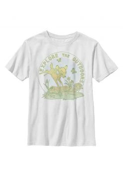 Henry Tiger Unisex DISNEY CLASSICS EXPLORE WITH BAMBI - T-Shirt Print - White