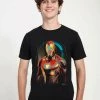 Henry Tiger Unisex MARVEL AVENGERS: INFINITY WAR - IRONMAN GLOW - T-Shirt Print - Black