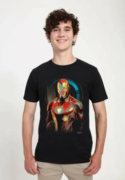Henry Tiger Unisex MARVEL AVENGERS: INFINITY WAR - IRONMAN GLOW - T-Shirt Print - Black