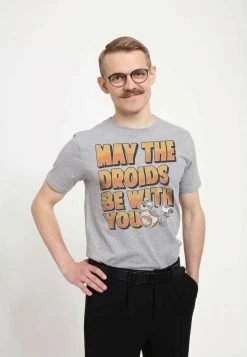 Henry Tiger STAR WARS UNISEX DROIDS BE WITH YOU - T-Shirt Print - Melange Grey