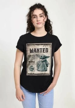 Henry Tiger Damen STAR WARS: THE MANDALORIAN - WANTED CHILD POSTER - T-Shirt Print - Black