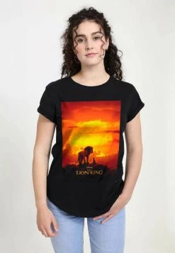 Henry Tiger Damen DISNEY THE LION KING: LIVE ACTION - PRIDE ROCK POSTER - T-Shirt Print - Black
