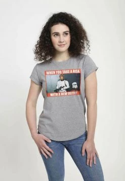 Henry Tiger Damen T-Shirt Print - Melange Grey