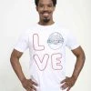 Henry Tiger Herren STAR WARS UNISEX LOVE STACKED - T-Shirt Print - White