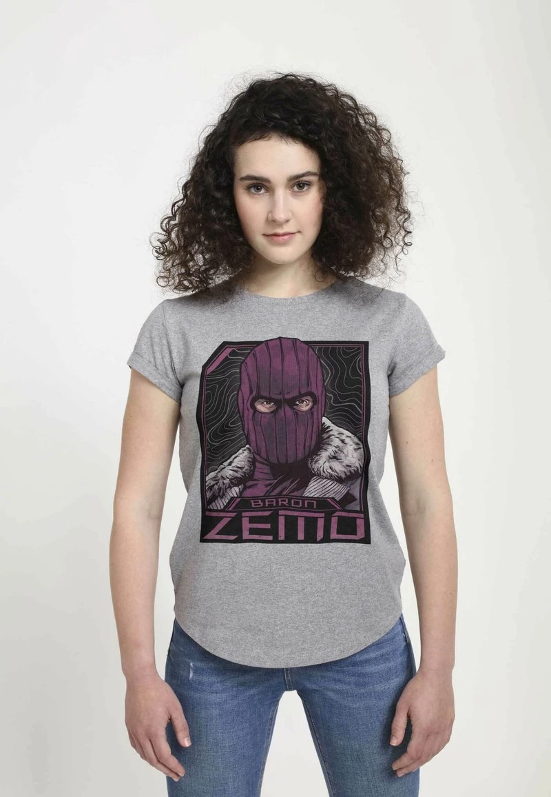 Henry Tiger Damen MARVEL BADGE OF ZEMO - T-Shirt Print - Melange Grey 1 Henry Tiger Damen MARVEL BADGE OF ZEMO - T-Shirt Print - Melange Grey