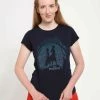 Henry Tiger Damen DISNEY FROZEN 2 - FROZEN2 SCENERY - T-Shirt Print - Navy Blue