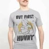 Henry Tiger Unisex DISNEY CLASSICS WINNIE THE POOH - FIRST HUNNY - T-Shirt Print - Melange Grey
