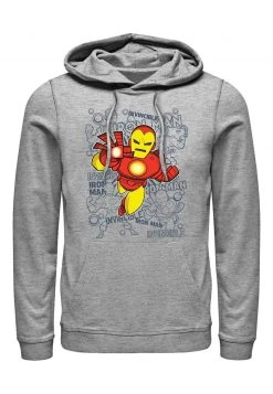 Henry Tiger Unisex MARVEL IRONMAN RETRO TOSS - Kapuzenpullover - Melange Grey