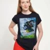 Henry Tiger PIXAR BUGS FLYING POSTER - T-Shirt Print - Navy Blue | Damen