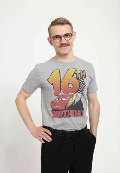 Henry Tiger Unisex PIXAR CARS 2 - LIGHTNING BIRTHDAY 16 - T-Shirt Print - Melange Grey -Günstiges Henry Tiger Geschäft c587b20c4f2b4c2aad78f752c7880795
