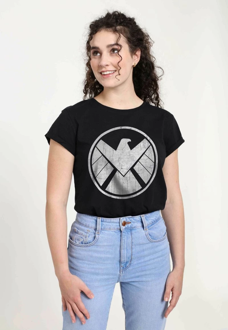 Henry Tiger Damen MARVEL OTHER - CRUSTY SHIELD - T-Shirt Print - Black 4 Henry Tiger Damen MARVEL OTHER - CRUSTY SHIELD - T-Shirt Print - Black – Bild 4