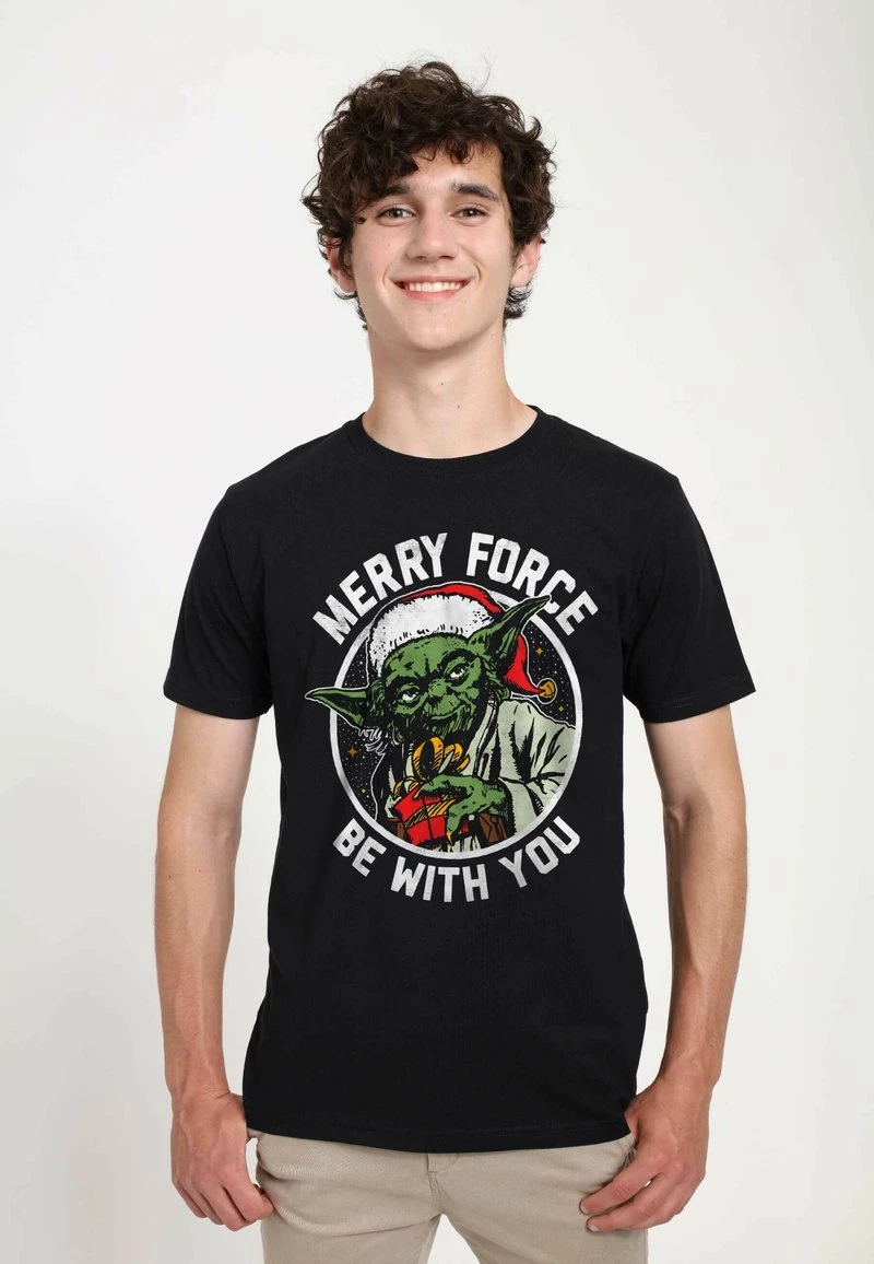 Henry Tiger STAR WARS UNISEX MERRY FORCE - T-Shirt Print - Black 1 Henry Tiger STAR WARS UNISEX MERRY FORCE - T-Shirt Print - Black