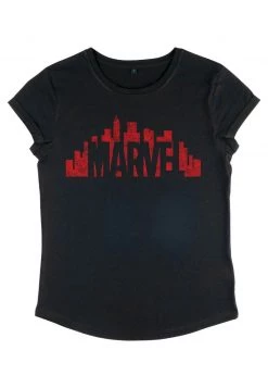 Henry Tiger MARVEL OTHER - SKYLINE LOGO OVERSIZE - T-Shirt Print - Black | Damen -Günstiges Henry Tiger Geschäft c64f575e5117451eace215724cbffea3