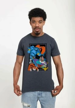 Henry Tiger DISNEY UNISEX POSTER IN THE LAMP - T-Shirt Print - Melange Black -Günstiges Henry Tiger Geschäft c717b02c481544db9241904c74b5ba8c