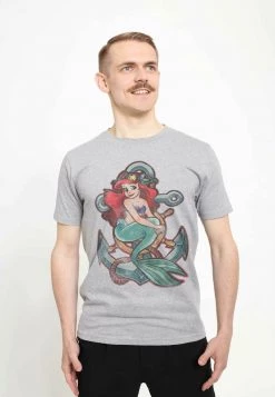 Henry Tiger Unisex DISNEY THE LITTLE MERMAID - ANCHOR - T-Shirt Print - Melange Grey