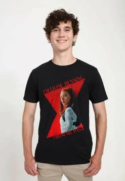 Henry Tiger Unisex MARVEL BLACK WIDOW - STOP RUNNING - T-Shirt Print - Black