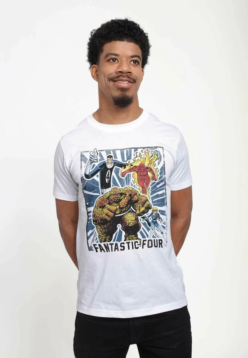 Henry Tiger Unisex MARVEL OTHER - FANTASTIC FOUR CARD - T-Shirt Print - White 3 Henry Tiger Unisex MARVEL OTHER - FANTASTIC FOUR CARD - T-Shirt Print - White – Bild 3