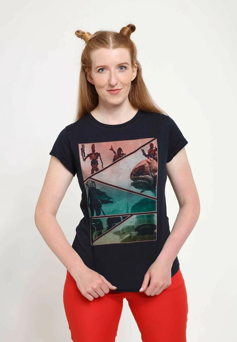 Henry Tiger Damen STAR WARS: THE MANDALORIAN - MANDALORIAN PANELS - T-Shirt Print - Navy Blue 2 Henry Tiger Damen STAR WARS: THE MANDALORIAN - MANDALORIAN PANELS - T-Shirt Print - Navy Blue – Bild 2