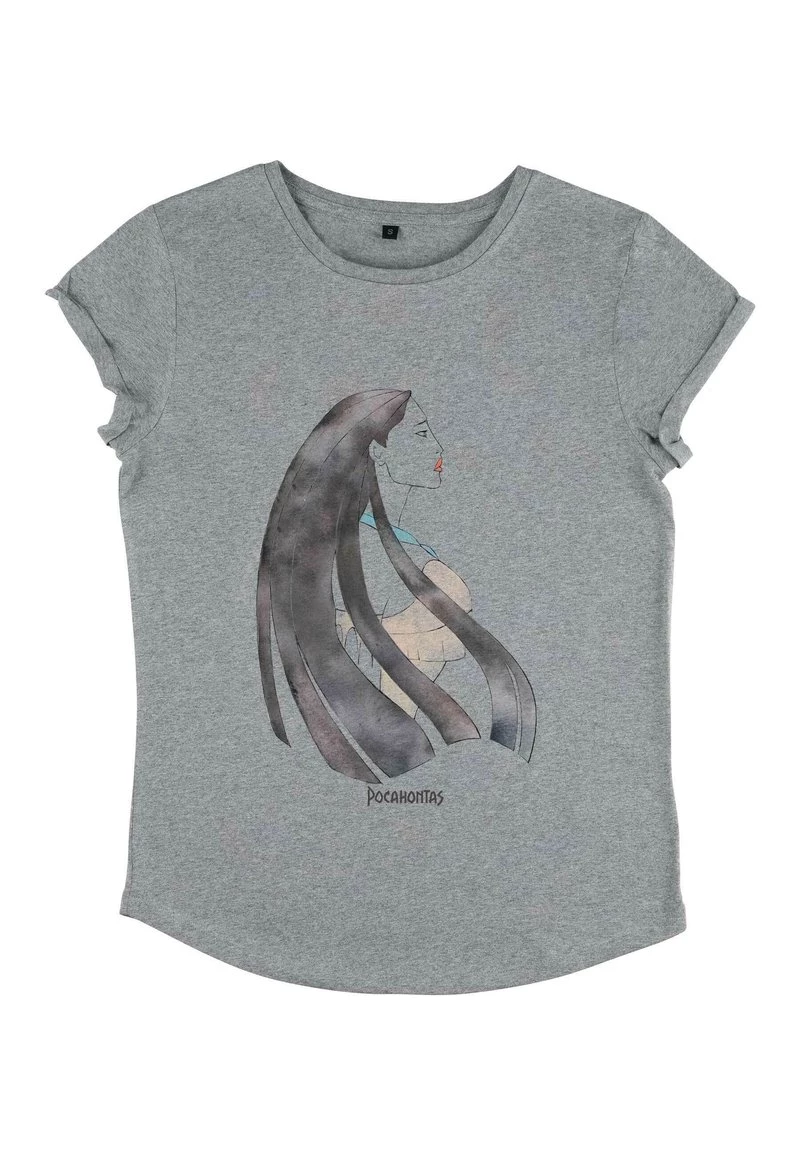 Henry Tiger Damen DISNEY POCAHONTAS - COLORS OF THE WIND W LOGO - T-Shirt Print - Melange Grey 4 Henry Tiger Damen DISNEY POCAHONTAS - COLORS OF THE WIND W LOGO - T-Shirt Print - Melange Grey – Bild 4