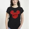 Henry Tiger Damen DISNEY CLASSICS MICKEY MOUSE ROSES - T-Shirt Print - Black