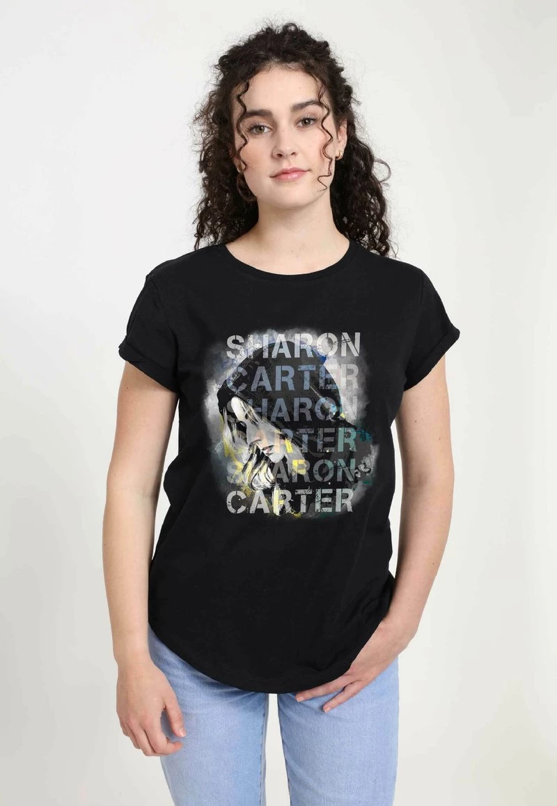 Henry Tiger Damen MARVEL SHARON CARTER OVERLAY - T-Shirt Print - Black 1 Henry Tiger Damen MARVEL SHARON CARTER OVERLAY - T-Shirt Print - Black