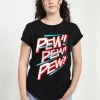Henry Tiger Damen STAR WARS: LAST JEDI - PEW PEW PEW - T-Shirt Print - Black