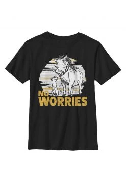 Henry Tiger Unisex DISNEY LION KING PUMBA NO WORRIES - T-Shirt Print - Black