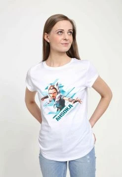 Henry Tiger Damen STAR WARS: CLONE WARS - AHSOKA ANGLED - T-Shirt Print - White