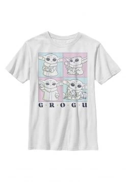 Henry Tiger Unisex STAR WARS GROGU CUTE BOXUP - T-Shirt Print - White