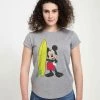 Henry Tiger Damen DISNEY CLASSICS MICKEY CLASSIC - MICKEY SURF - T-Shirt Print - Melange Grey