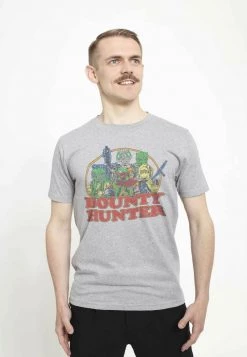 Henry Tiger STAR WARS BOUNTY ROUNDUP UNISEX - T-Shirt Print - Melange Grey