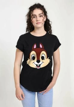 Henry Tiger Damen DISNEY CLASSIC CHIP BIG FACE - T-Shirt Print - Black