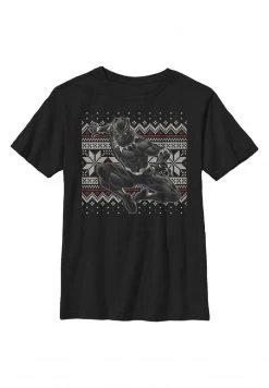 Henry Tiger Unisex MARVEL PANTHER HOLIDAY - T-Shirt Print - Black