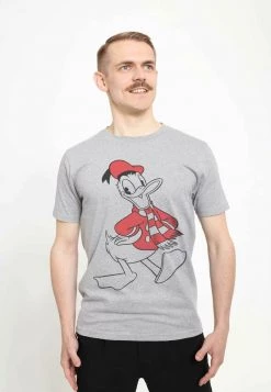 Henry Tiger Unisex DISNEY CLASSICS MICKEY CLASSIC - DONALD HOLIDAY FILL - T-Shirt Print - Melange Grey