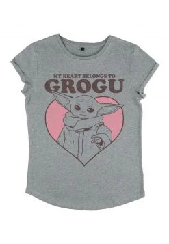 Henry Tiger Damen STAR WARS MY HEART BELONGS TO GROGU - T-Shirt Print - Melange Grey -Günstiges Henry Tiger Geschäft d3e673e028144c7caa880107e3811476