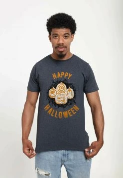 Henry Tiger MARVEL UNISEX MARVEL PUMPKINS - T-Shirt Print - Melange Black