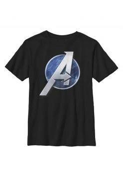 Henry Tiger Unisex MARVEL KIDS AVENGERS GAME CIRCLE LOGO - T-Shirt Print - Black