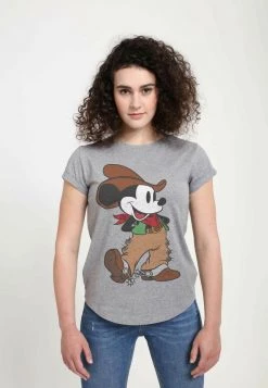 Henry Tiger Damen DISNEY CLASSICS MICKEY CLASSIC - COWBOY MICKEY - T-Shirt Print - Melange Grey -Günstiges Henry Tiger Geschäft d6b83a5bb0c04076a8a338c7a480b788