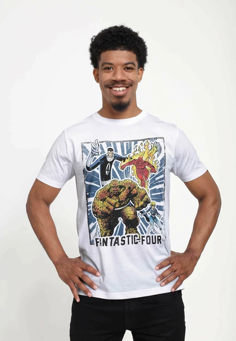 Henry Tiger Unisex MARVEL OTHER - FANTASTIC FOUR CARD - T-Shirt Print - White 1 Henry Tiger Unisex MARVEL OTHER - FANTASTIC FOUR CARD - T-Shirt Print - White