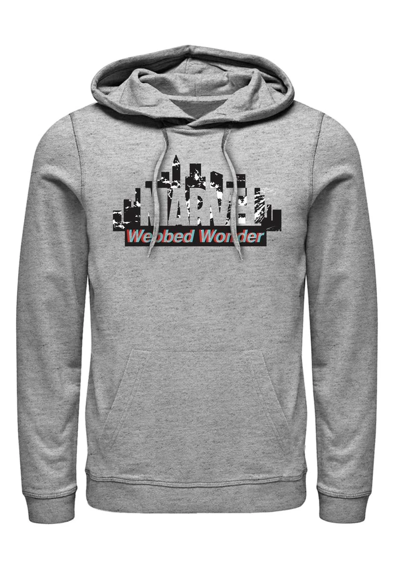 Henry Tiger Unisex MARVEL WEBBED - Kapuzenpullover - Melange Grey 1 Henry Tiger Unisex MARVEL WEBBED - Kapuzenpullover - Melange Grey