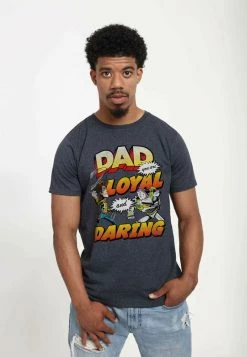 Henry Tiger PIXAR UNISEX LOYAL AND DARING - T-Shirt Print - Melange Black