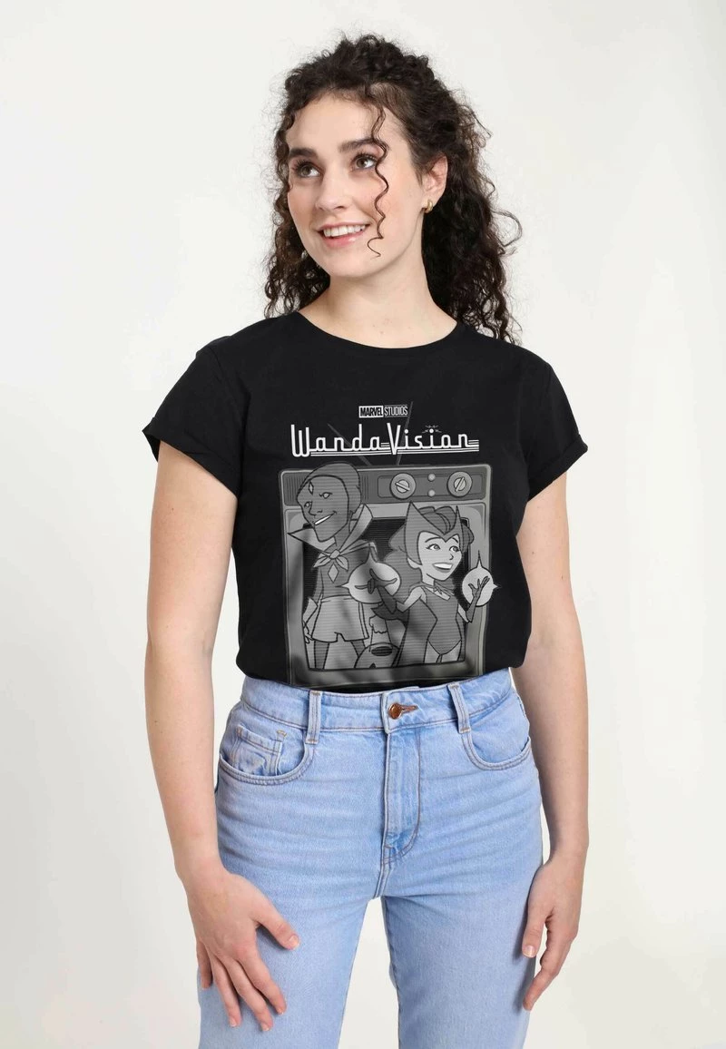 Henry Tiger Damen MARVEL WANDA VISION VINTAGE TV - T-Shirt Print - Black 4 Henry Tiger Damen MARVEL WANDA VISION VINTAGE TV - T-Shirt Print - Black – Bild 4