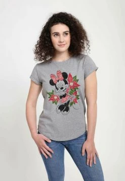 Henry Tiger Damen DISNEY CLASSICS MICKEY CLASSIC - CHRISTMAS FAIRISLE MINNIE - T-Shirt Print - Melange Grey
